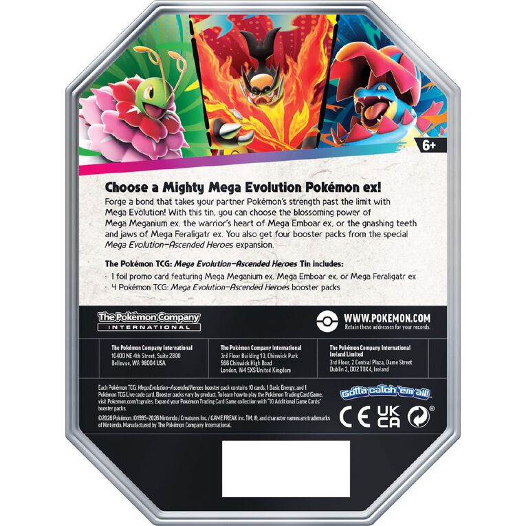 Pokemon Mega Evolution 2.5 Ascended Heroes Tin - 2 Per Customer