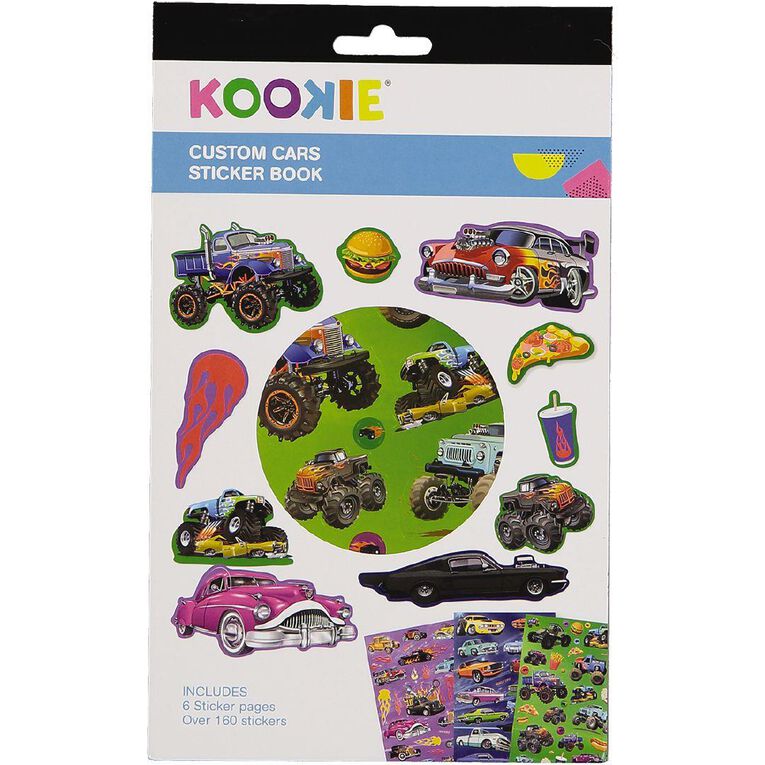 Uniti Sticker Book 6 Page Custom Cars Multi-Coloured