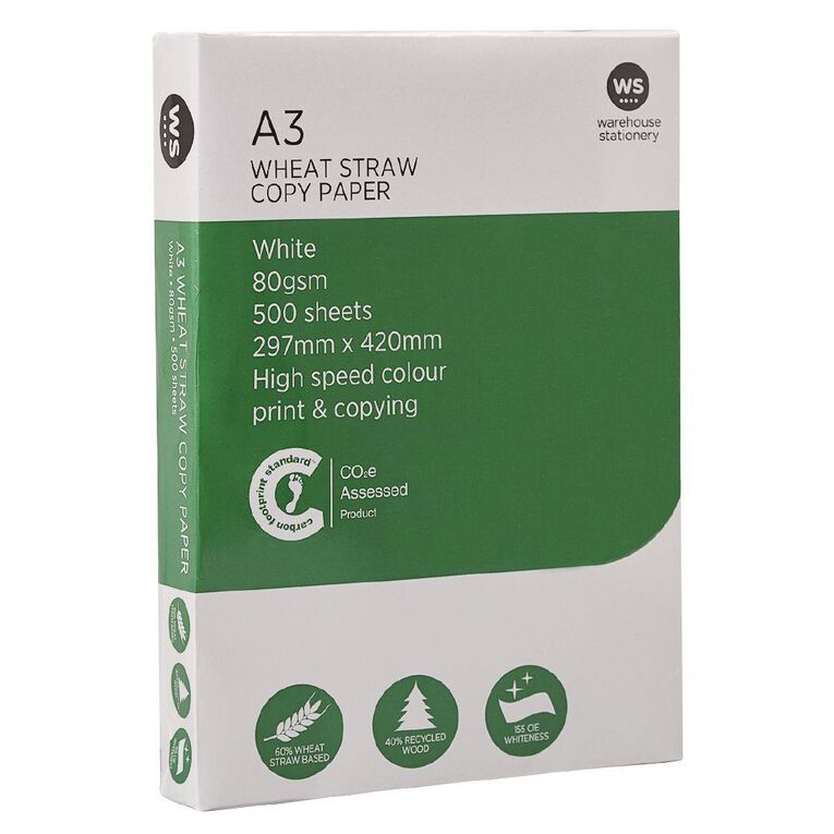 WS Photocopy Paper Wheat Based A3 80gsm 500 Sheet Ream