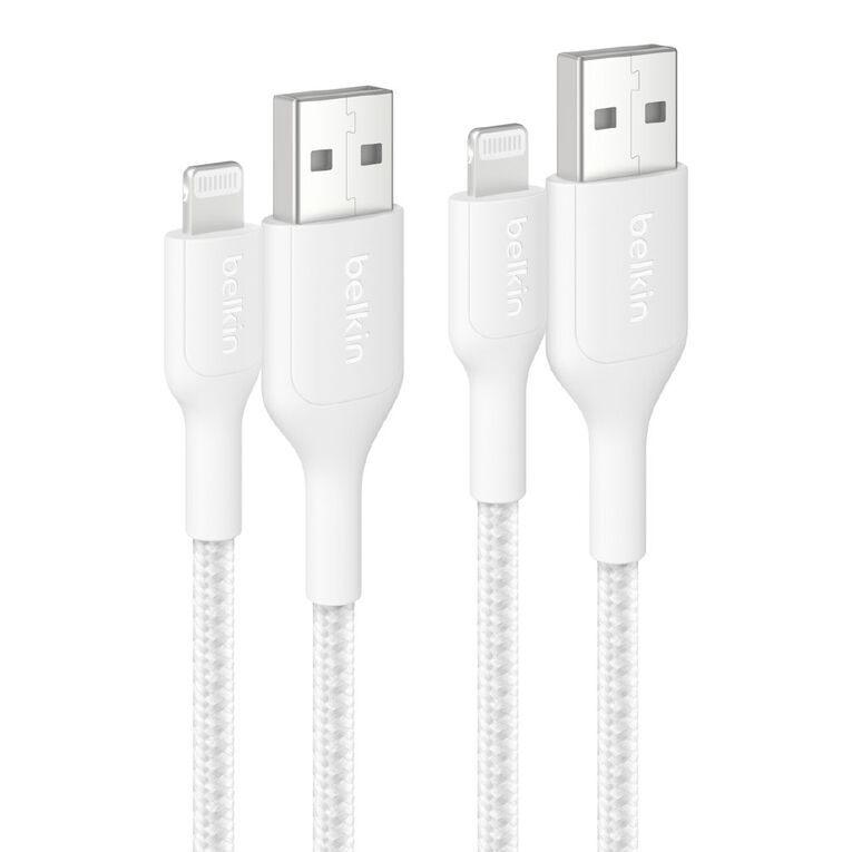 Belkin USB-A to Lightning Boostcharge Braided Cable 1M - White White