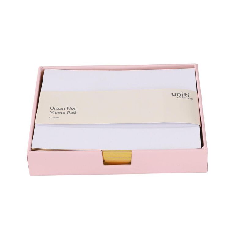 Uniti Stationery Urban Noir Rectangle Memo Pad Pink