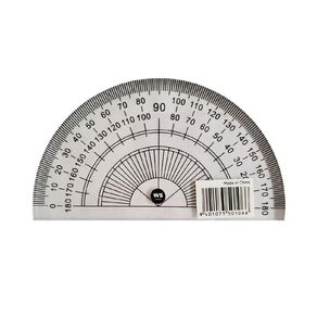 WS Plastic Protractor 180 degrees 10cm