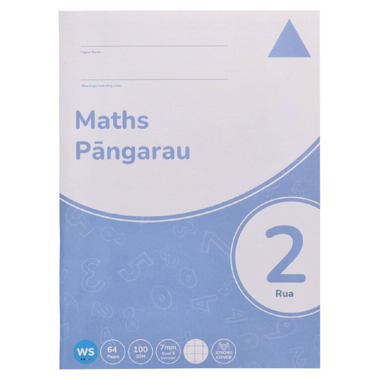 WS Maths 2 Rua 7mm Quad & Unruled 32 Leaf with Margins Blue