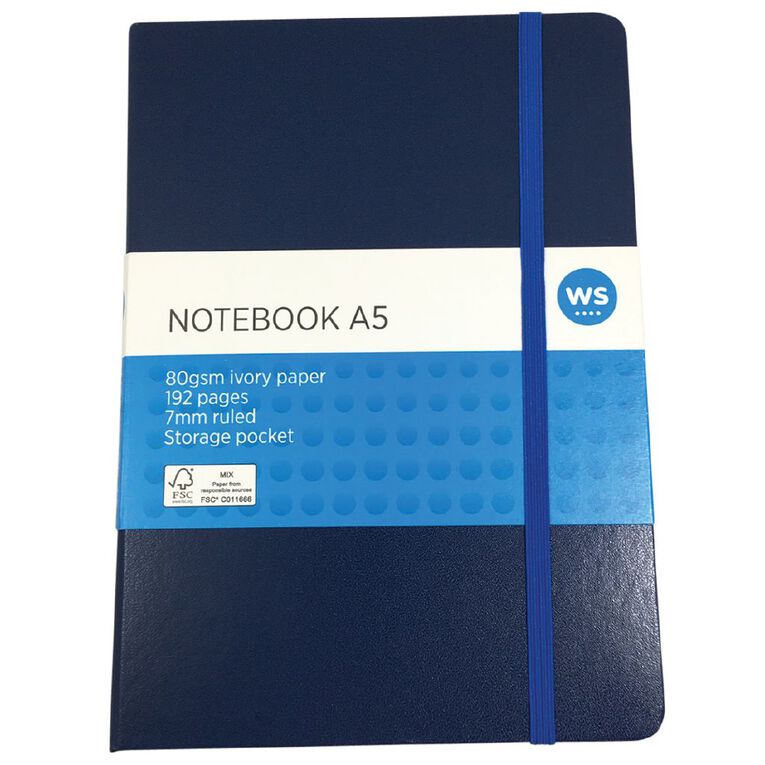 WS Notebook PU Blue Dark A5