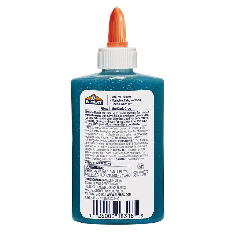 Elmer's Glow in the Dark Liquid Glue 147ml Blue Mid