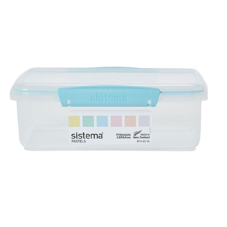Sistema Klip It Pastels Rectangular Box Assorted Colours 2L