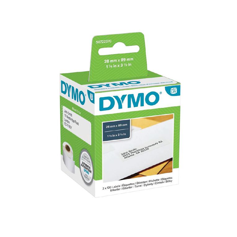 Dymo Label Tape Standard Add Paper/White 89mm x 28mm