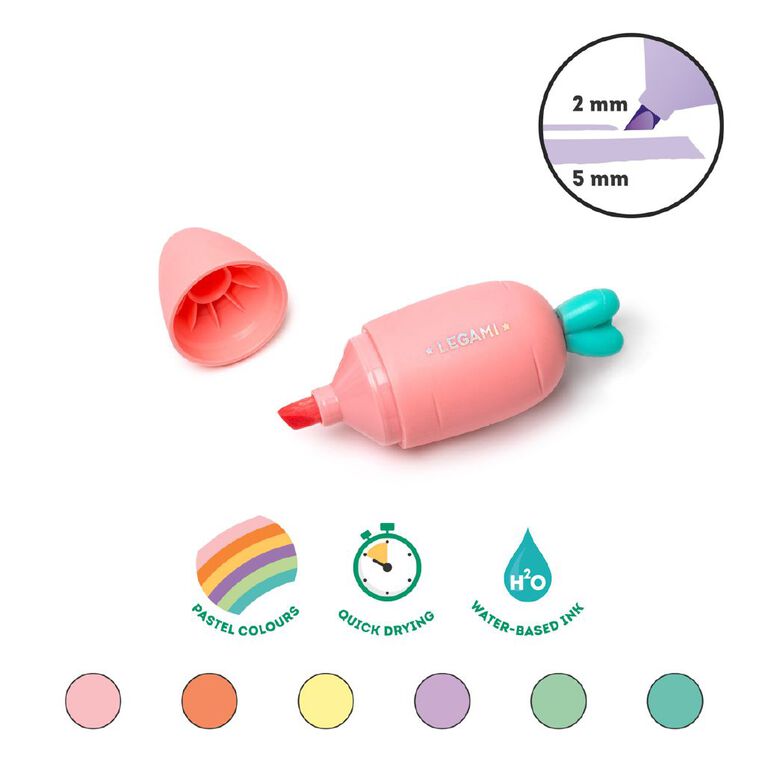 Legami Set of 6 Mini Highlighters Carrate Team