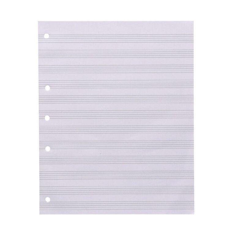 WS Pad Refill 14M5 Music Stave 30 Leaf Punched Yellow