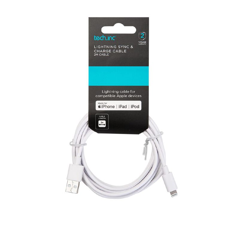 Tech.Inc USB A To Lightning Cable 2m White