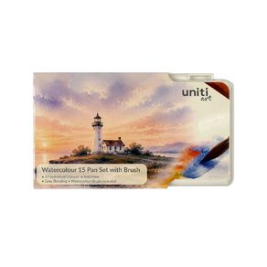 Uniti Watercolour 15 Pan Set With Brush