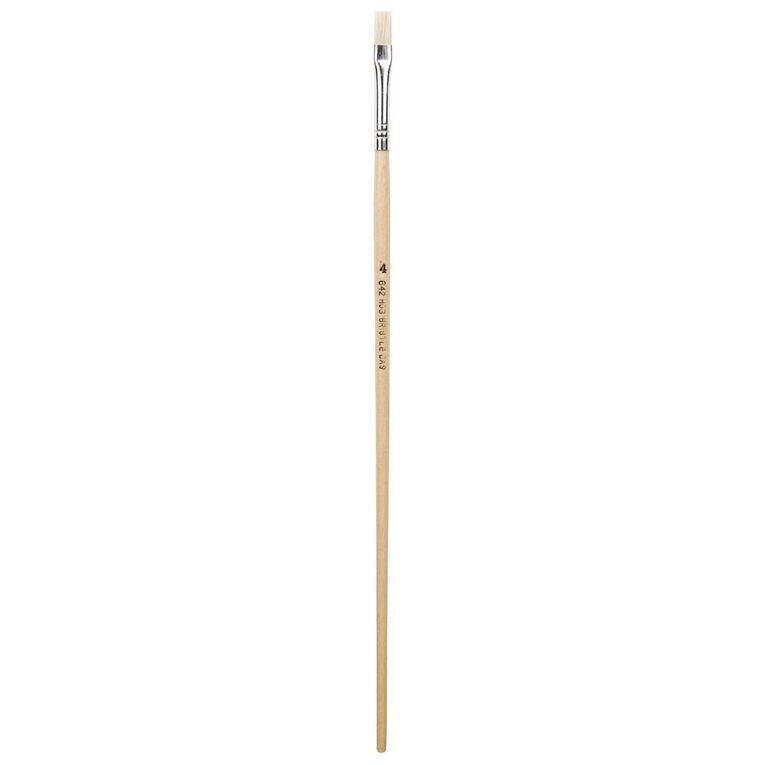 DAS Brush Long Handle Hog Bristle Flat #4 White