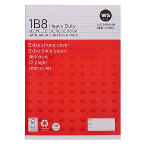 WS Exercise Book 1B8 7mm Ruled 36 Leaf Heavy Duty