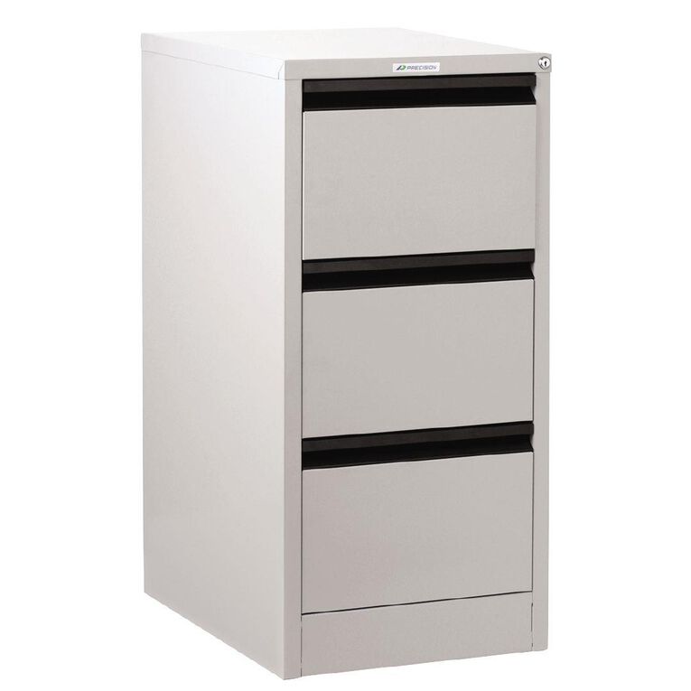 Precision Classic Filing Cabinet 3 Drawer White Satin