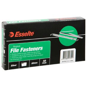 Esselte Ringlock Fastener Box of 50 Silver 80mm