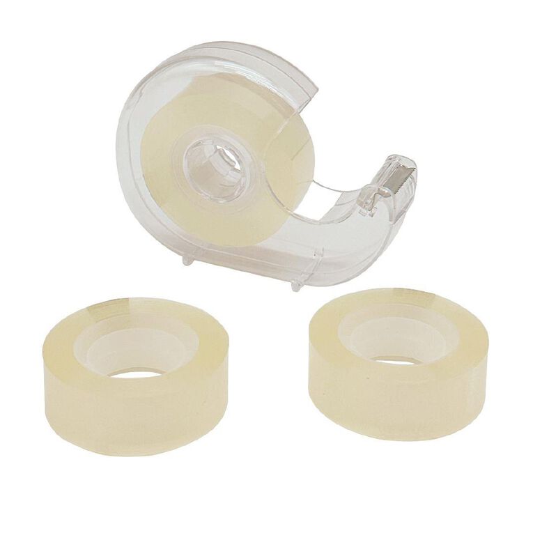 WS Tape With Dispenser 18mm Clear 3 Pack