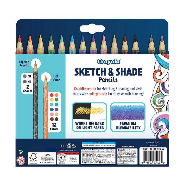 Crayola Sketch & Shade Pencil 12 Pack