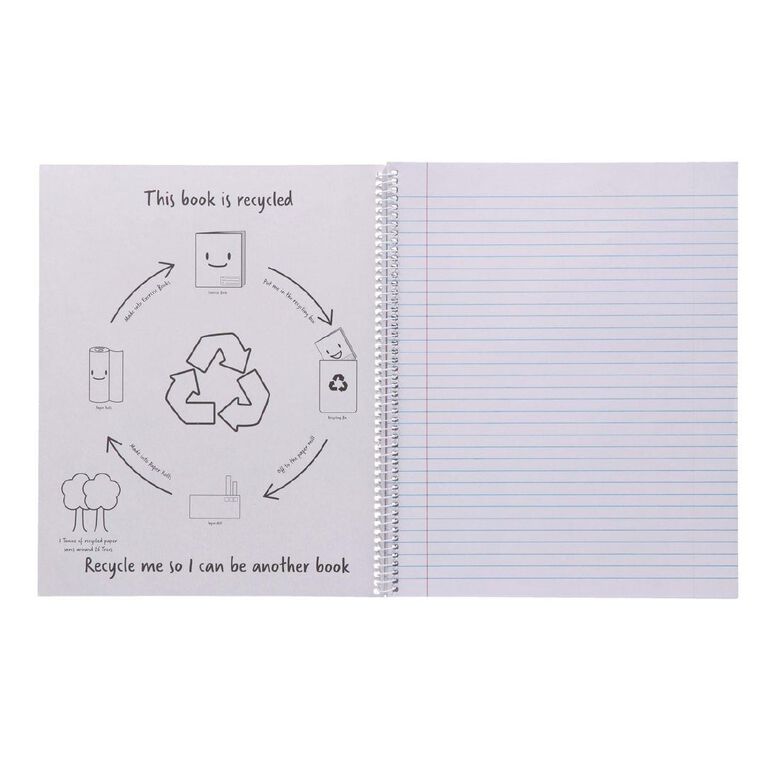 WS Exercise Book 8B5 7mm Ruled Spiral 50 Leaf Wiro Red