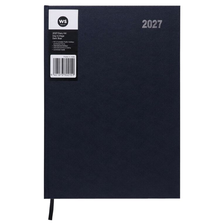 WS 2027 Diary A4 Day to Page Navy