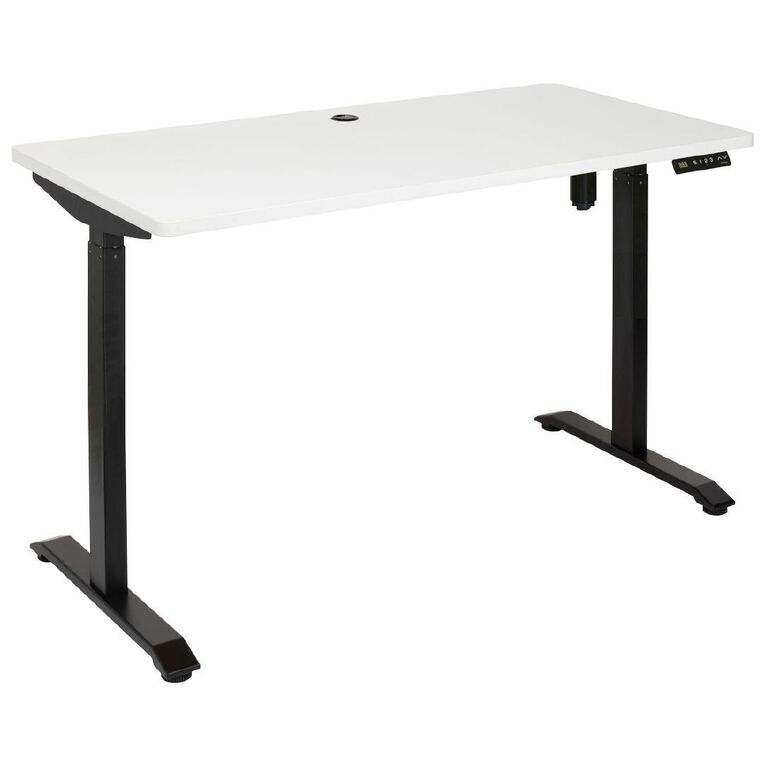 Jasper J Emerge 1200x600 Single Motor HA Desk White Top With Black Base