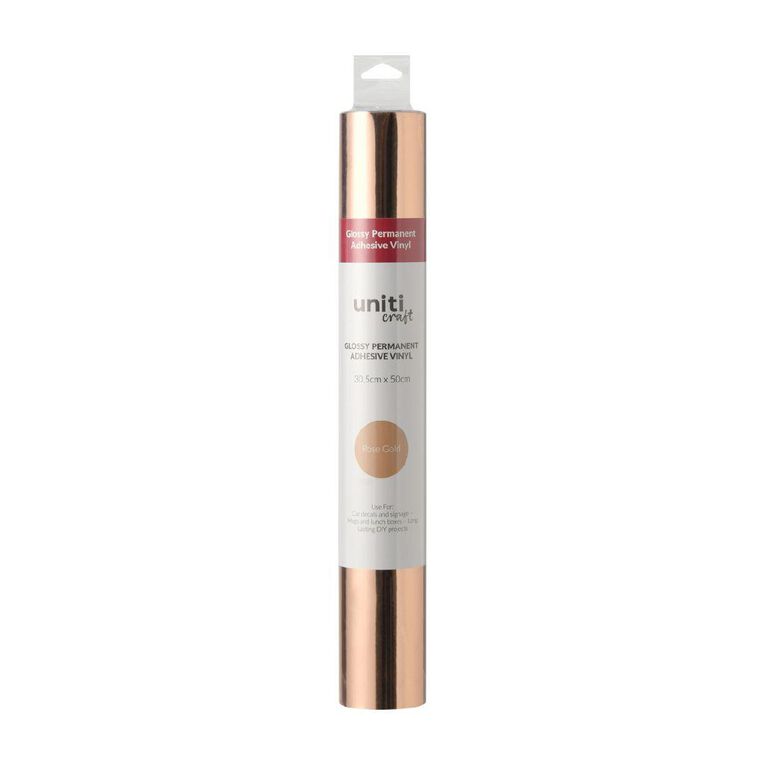 Uniti Craft Adults Glossy Permanent Vinyl Rose Gold 30.5cm x 50cm