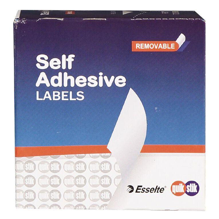Quik Stik Labels Removable Labels White 44mm x 89mm 100 Pack