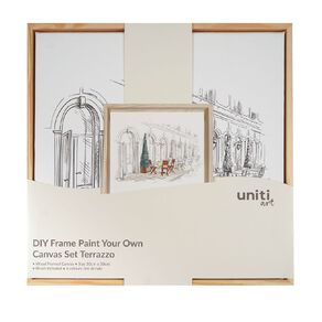 Uniti Framed DIY Paint Your Own Canvas Kit Terrazzo