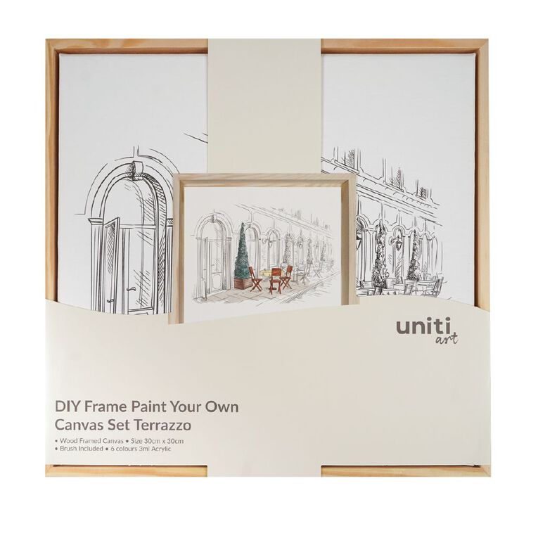 Uniti Framed DIY Paint Your Own Canvas Kit Terrazzo