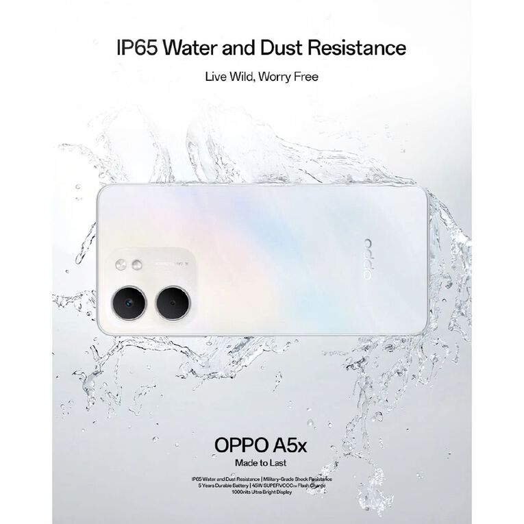 OPPO A5X 4G Laser White with 2degrees SIM