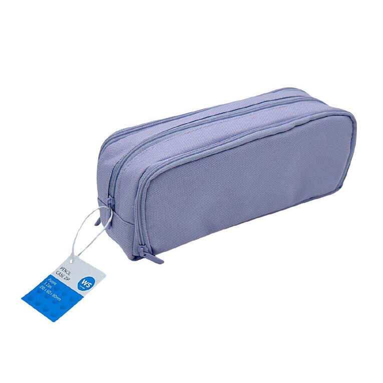WS Pencil Case with 3 Zips Purple