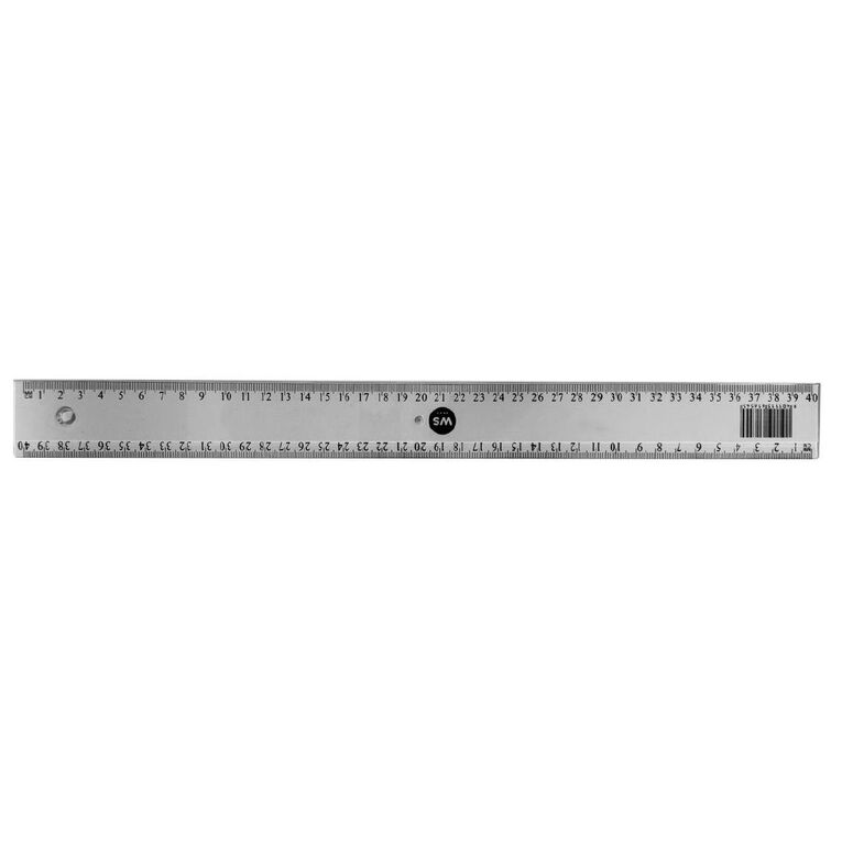WS Plastic Ruler 40cm Clear