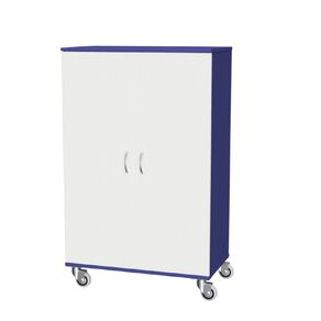 Zealand Cupboard Mobile Locking Blue/White 800mm x 450mm x 1200mm