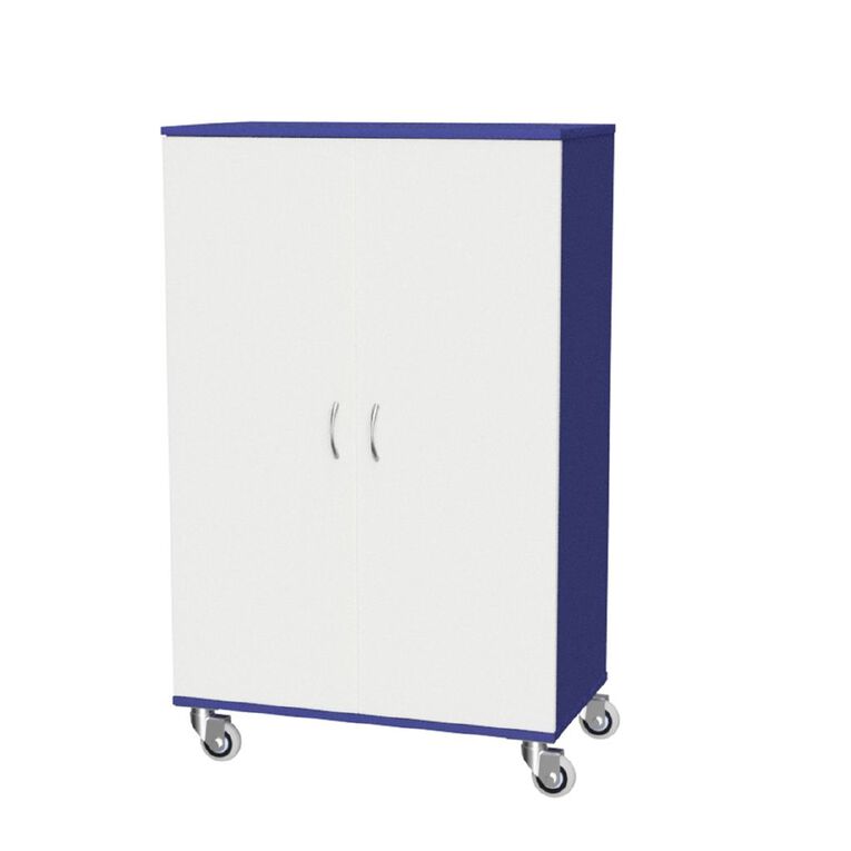 Zealand Cupboard Mobile Locking Blue/White 800mm x 450mm x 1200mm
