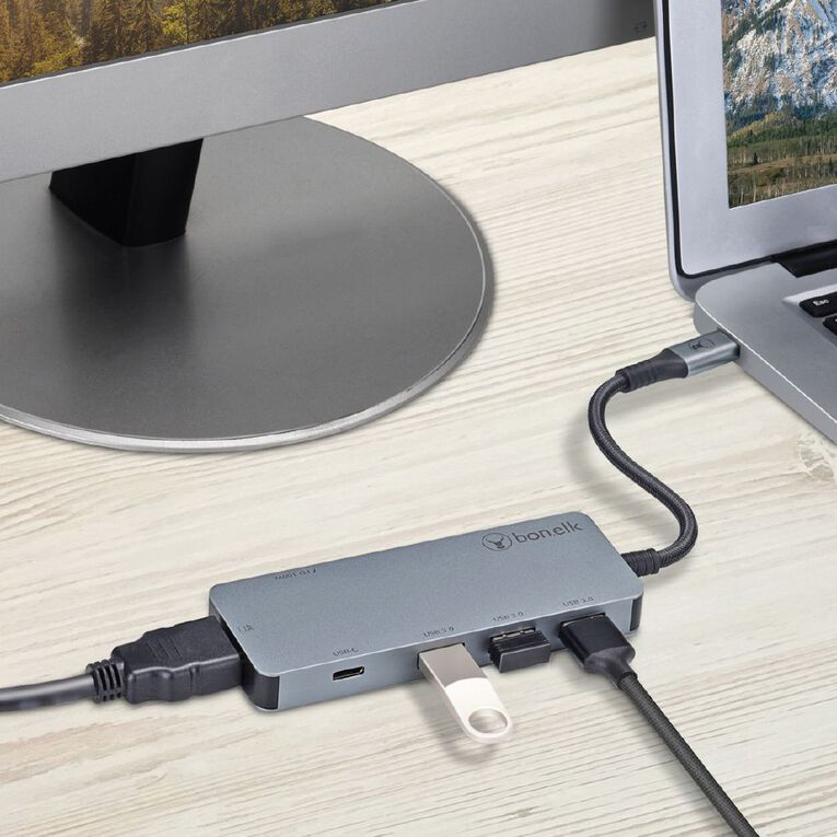 Bonelk Long Life 6 in 1 Multiport Adaptor Space Grey Grey