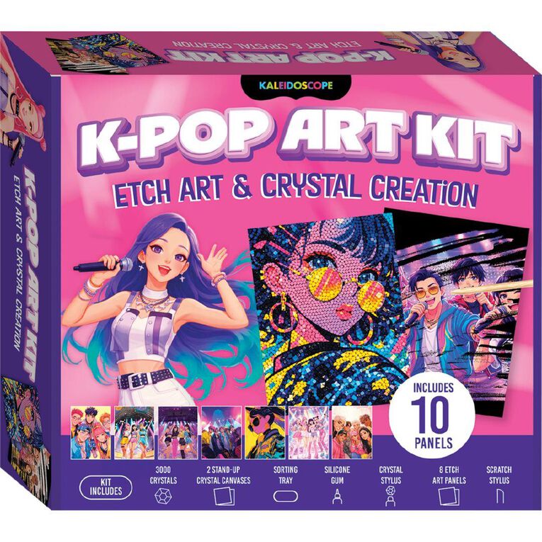 Hinkler K-Pop Art Kit Etch Art & Crystal Creations