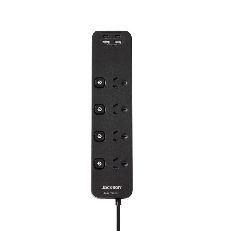 Jackson Fast Charge USB-C Powerboard - Switched 4 Outlet