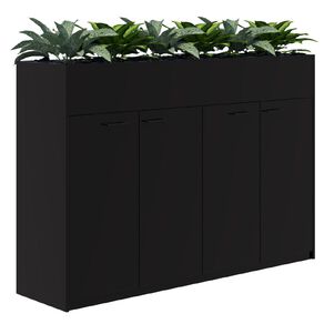 Rapid H Door STO Planter with Plants 1200 x 1800 Black