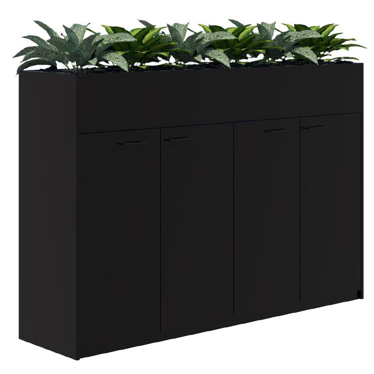 Rapid H Door STO Planter with Plants 1200 x 1800 Black