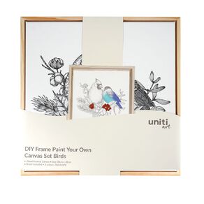 Uniti Framed DIY Paint Your Own Canvas Kit Birds