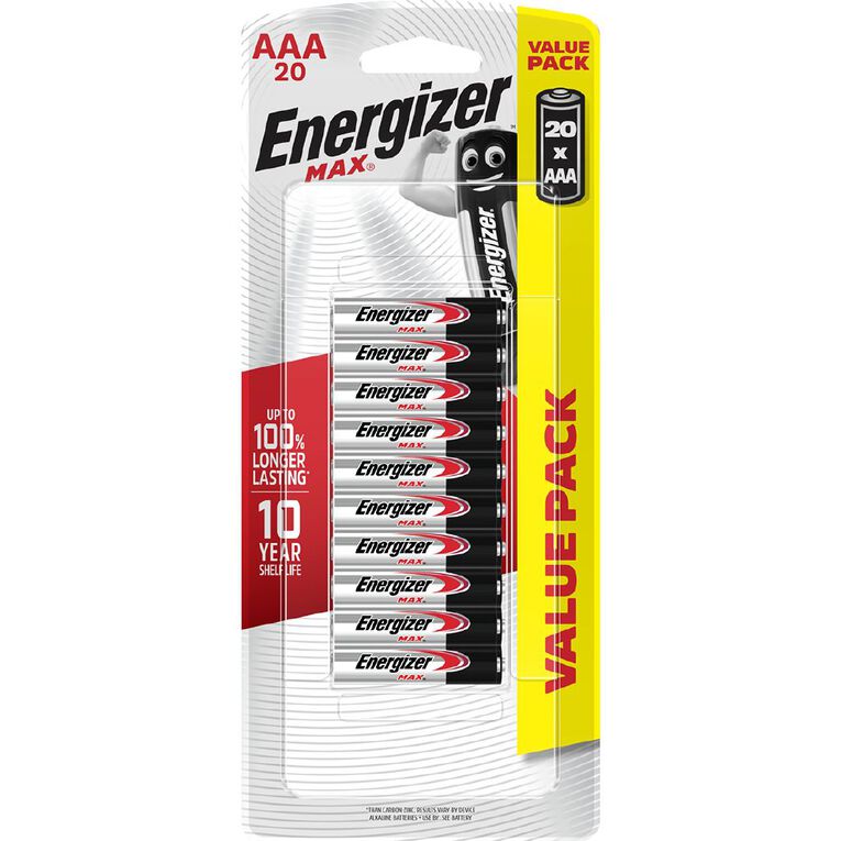 Energizer Max Alkaline Batteries AAA 20 pack