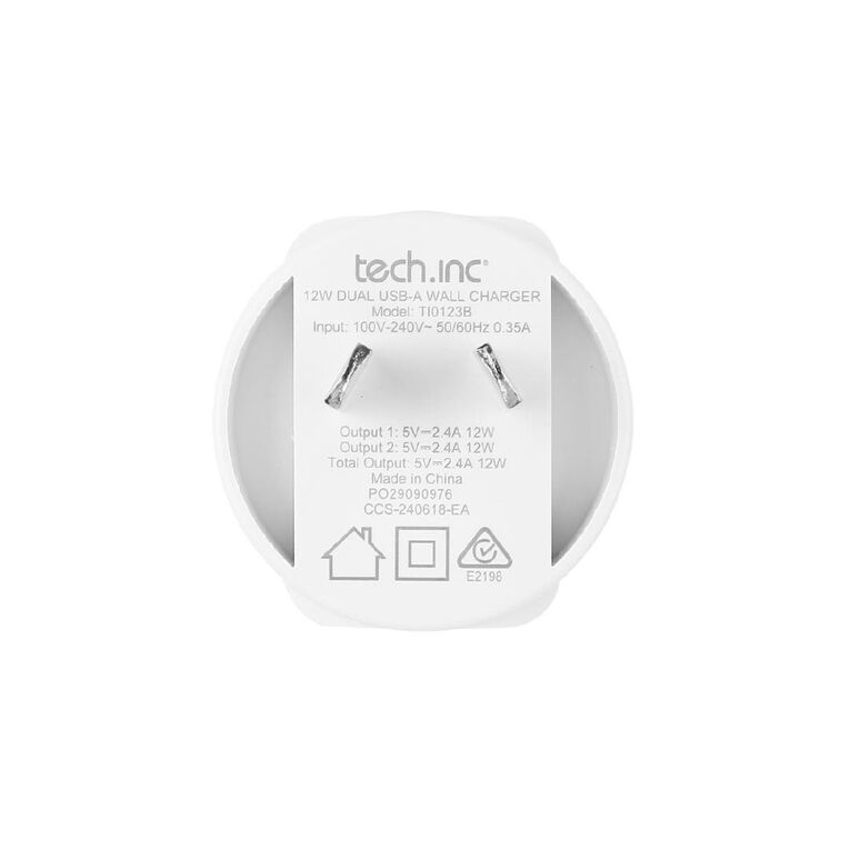 Tech.Inc 12W Dual USB-A Wall Charger TI0123B