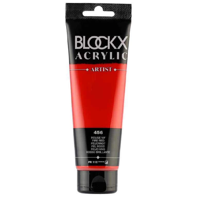 BLOCKX Acrylic Tube 120ml Bright Red Red