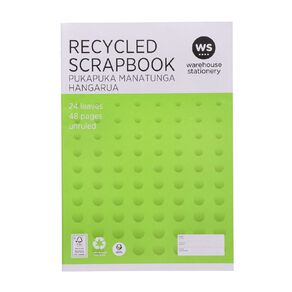 WS Scrapbook 320mm x 220mm Unruled 24 Leaf Green