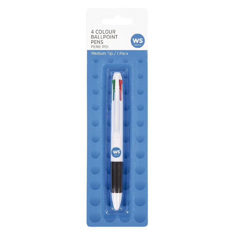 WS 4 Colour Grip Ballpoint Pen Multi-Coloured