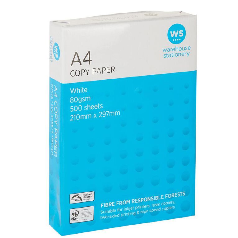 WS Photocopy Paper A4 80gsm 500 Sheet Ream