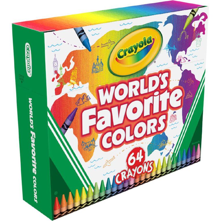 Crayola World's Favourite Colours Crayons 64 Pack