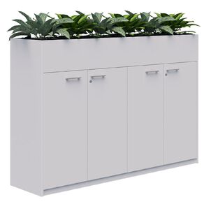Rapid H Door STO Planter with Plants 1200 x 1800 Lockable Silver