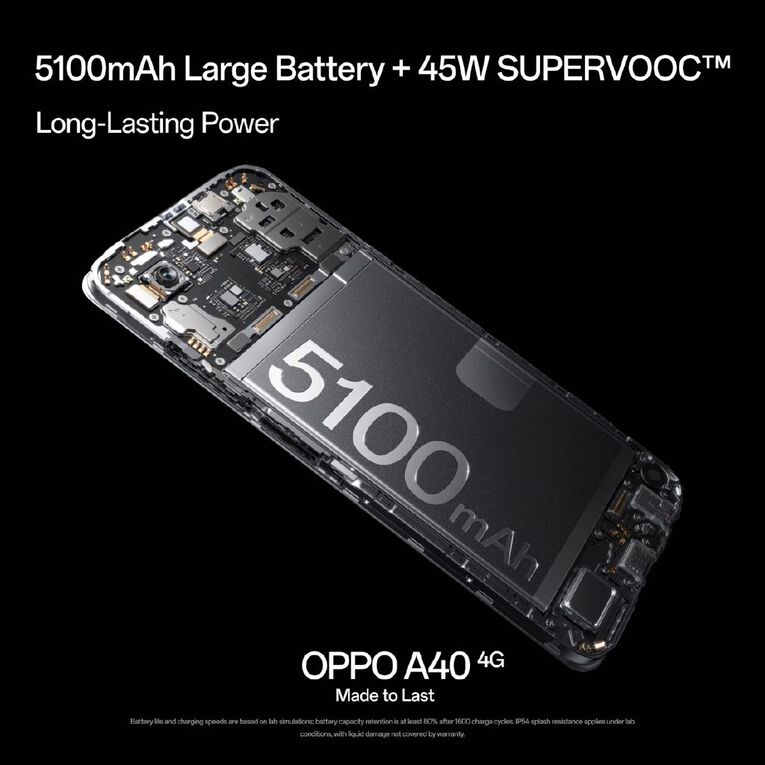 OPPO A40 4G with One NZ Prepay Sim Black