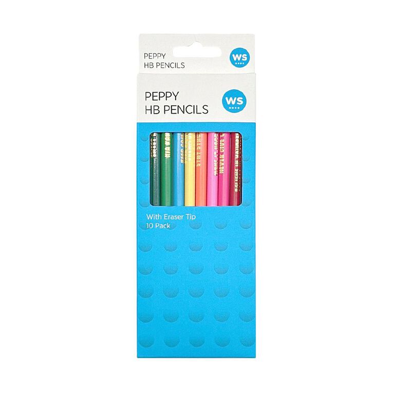 WS Peppy HB Pencils Assorted 10 Pack