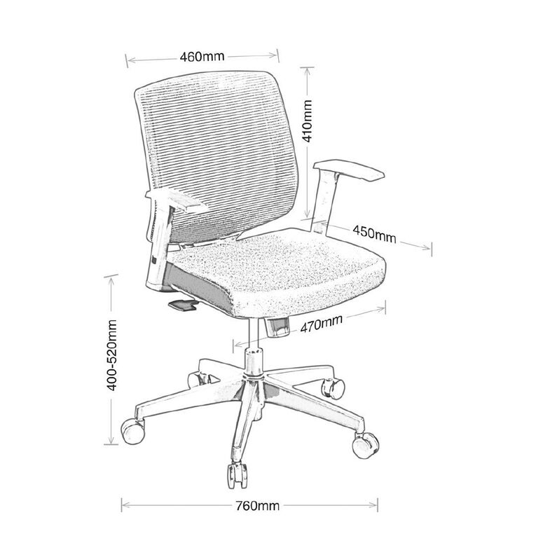 Eden Media Lite Mesh Back Chair with Arms Black